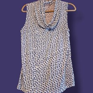 EUC Olivia Moon BlueBird Print Sleeveless Top